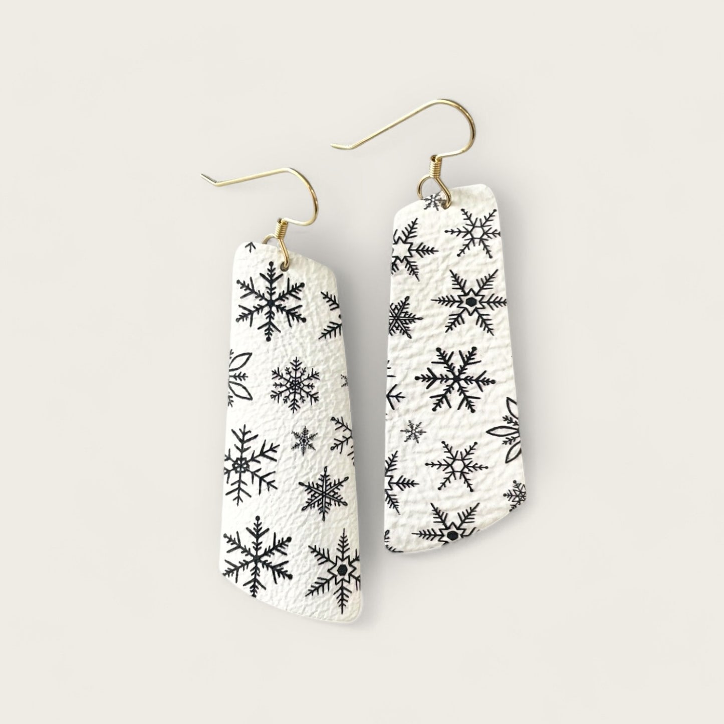 Flurries Forecasted | Genuine Leather Dangle Earrings