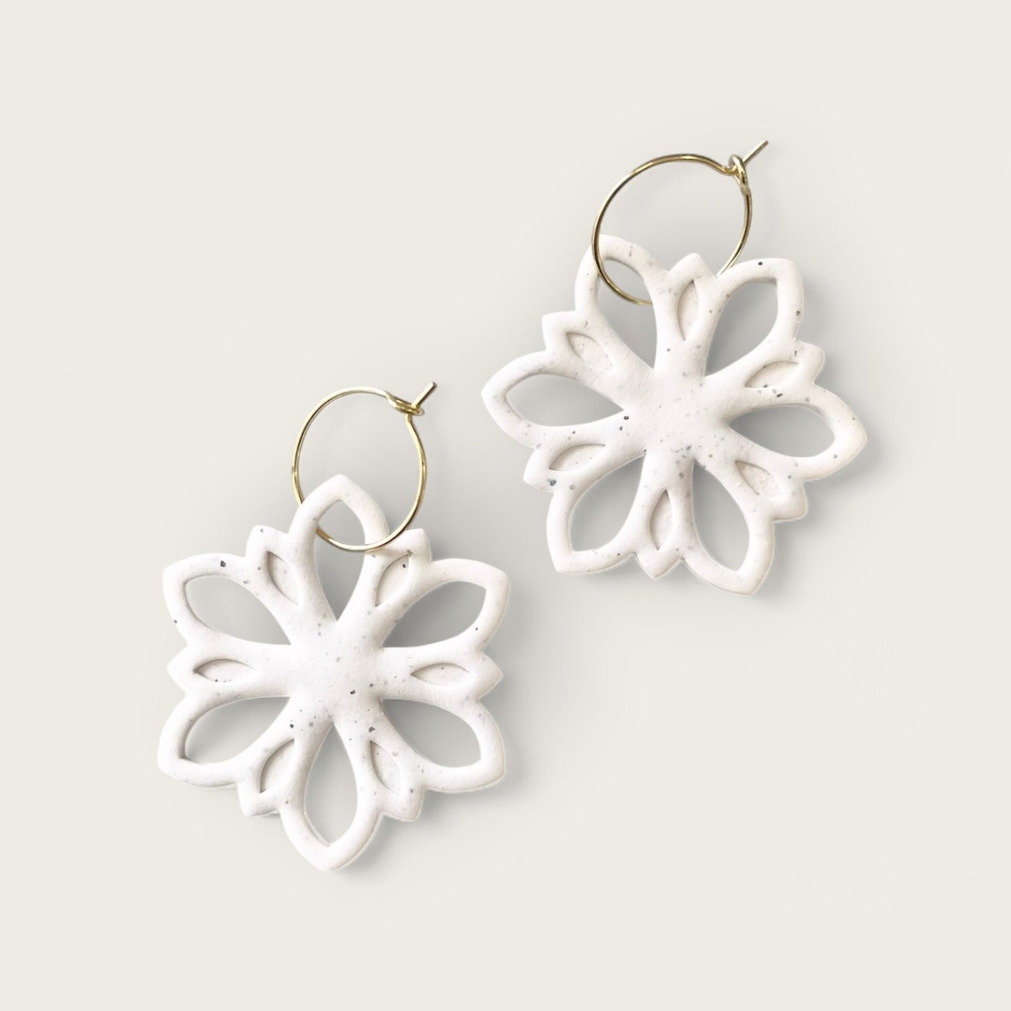 Snow Days | Polymer Clay Snowflake Hoops